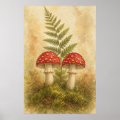 Paire de champignons dans une affiche aquarelle de (Devant)