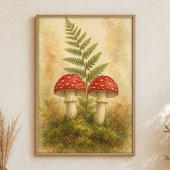 Paire de champignons dans une affiche aquarelle de