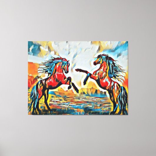 Paire de chevaux dans une impression sur toile de (Recto)