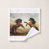 paire de chevaux sauvages (Gant de toilette)