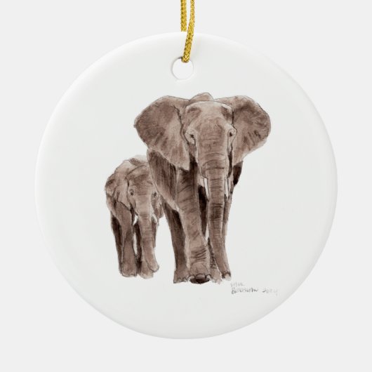 paire de décorations d'arbre éléphants (Devant)