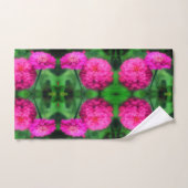 Paire de fleurs rose Zinnia Gros plan Motif Abstra (Serviette à main)