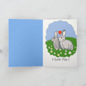 Paire de lapins Carte Saint Valentin (Intérieur)