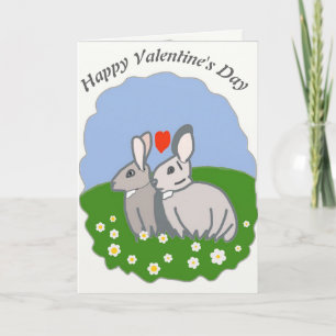 Paire de lapins Carte Saint Valentin