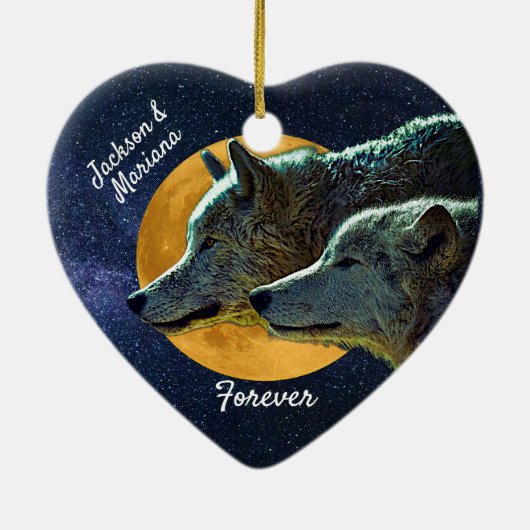 Paire de loup et ornement en céramique de Pleine l (Dos)