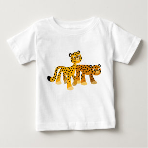 Paire de mignonnes Cheetahs de caricature T-shirt