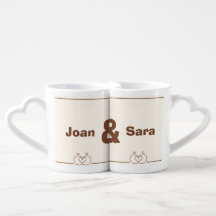 Paire de Mugs connectée - Design romantique et uni