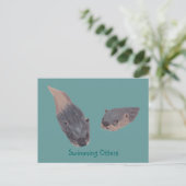 Paire de Otter de natation Cartes postales (Debout devant)
