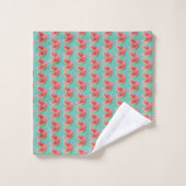 Paire de pastèque à l'aquarelle été sarcelle moti (Gant de toilette)