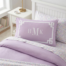 Paire de taies d'oreiller standard monogramme clé 