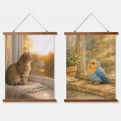 Paire de tapisseries Compagnons de fenêtre Chat & (Double)