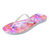 Paire de tongs rose vif de coeur (Incliné)