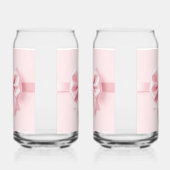 Paire de verres pour canette avec nœud rose (Droite)