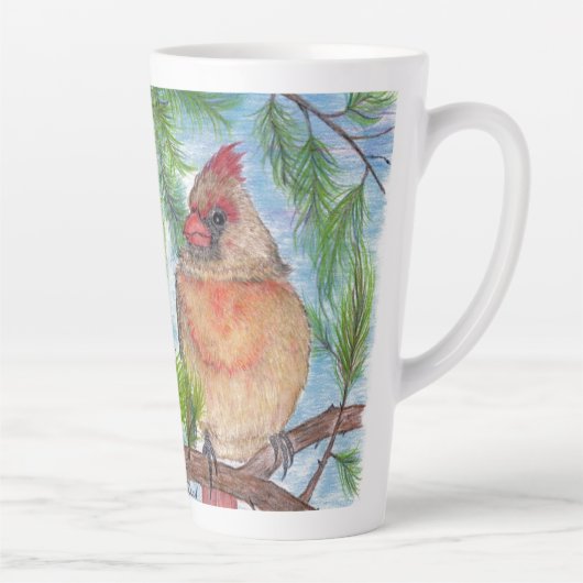 Paire des cardinaux Latte Mug (Droite)