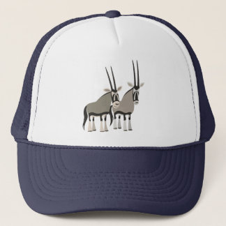 Paire mignonne de Casquette d'oryxes de dessin ani