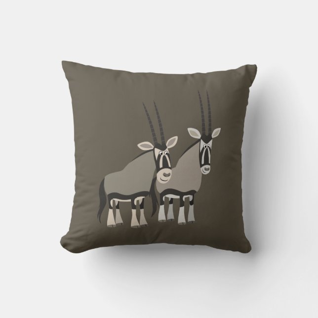 Paire mignonne de Coussin d'oryxes de dessin animé (Recto)