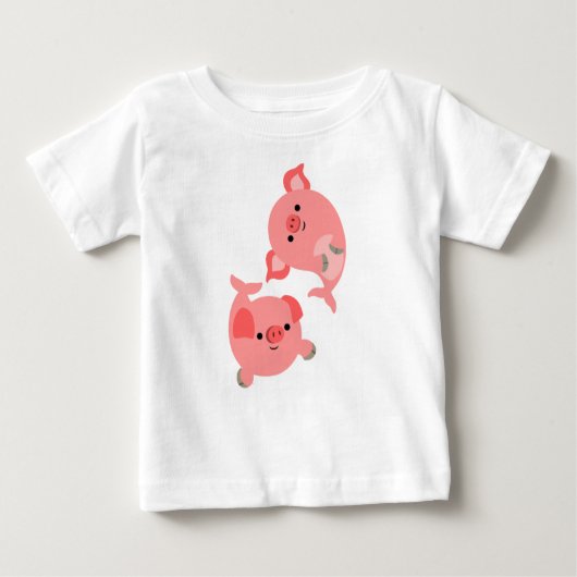 Paire mignonne de mercochons en caricature T-shirt (Devant)