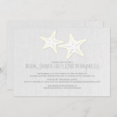 Paire mignonne de Starfish Invitations de douche n (Devant / Derrière)