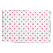 Paire Motif À petits pois rose de taies d'oreiller (Dos)