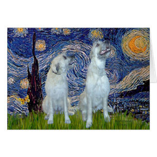 Paire Wolfhound irlandaise - Nuit étoilée
