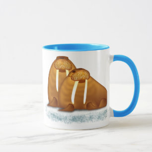 Paires de morse sur la tasse d'écoulement de glac
