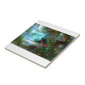 Paires de paon dans le carreau de céramique de (Côté)