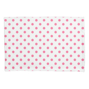 Paires roses de motif de à petits pois de taies