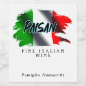 Paisan Fine Vin italien Étiquette (Étiquettes simples)
