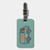 Paisely Scooby-Doo Driving Mystery Machine Bagagelabel (Voorkant verticaal)