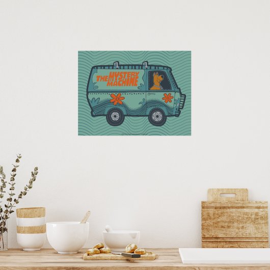 Paisely Scooby-Doo Driving Mystery Machine Poster (Keuken)