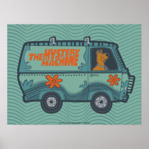 Paisely Scooby-Doo Driving Mystery Machine Poster