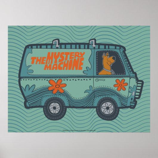 Paisely Scooby-Doo Driving Mystery Machine Poster (Voorkant)