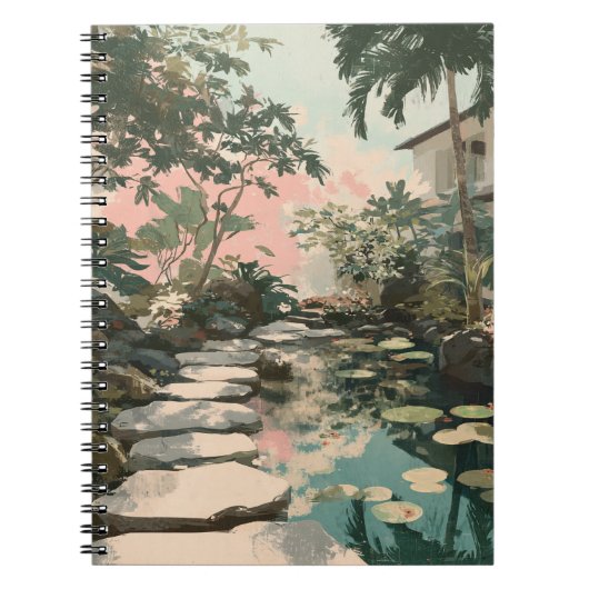 Paisible Garden Path Lily Pond Art Carnet (Devant)