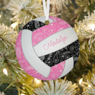 paisleuzen veren florroze volleybal metalen ornament