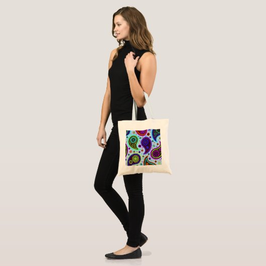 Paisley 2.0-lichte achtergrond tote bag (Voorkant (model))
