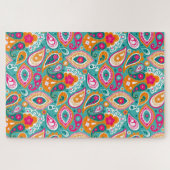 Paisley 70s 60s Boho Retro Legpuzzel (Horizontaal)