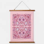 Paisley Abstracte Patroonschaduwen van Roze Hangend Wandkleed (Voorkant)