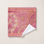 Paisley and Stripes Rose and Orange Gold (Gant de toilette)