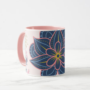 Paisley Art, Blauw en Paarse Graphic Mok