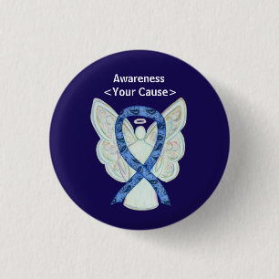 Paisley Awareness Ribbon Angel Gepersonaliseerd Ar Ronde Button 3,2 Cm