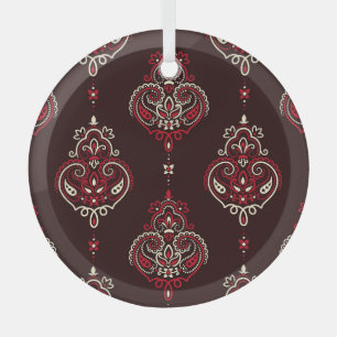 Paisley Bandana: print van Boho. Glas Ornament