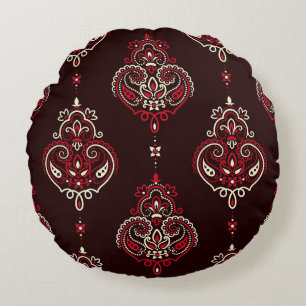Paisley Bandana: print van Boho. Rond Kussen