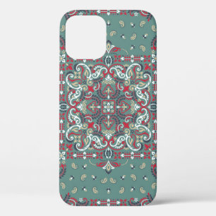 Paisley Bandana Print: Zijde nek sjaal iPhone 12 Hoesje