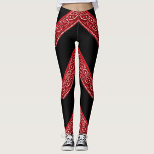 Paisley Bandana Red Hanky Leggings