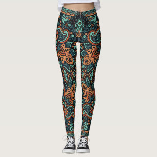 Paisley Bandana: Zijdehals. Leggings