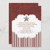 Paisley barre le faire-part de mariage (Devant / Derrière)