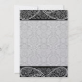  Paisley Black Damask Weddings Kaart (Achterkant)