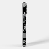 Paisley Black Gray Modern Monogram naam Case-Mate iPhone Case (Achterkant / Rechts)