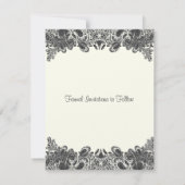 Paisley Black & Ivory Damask Wedding Save the Date (Achterkant)
