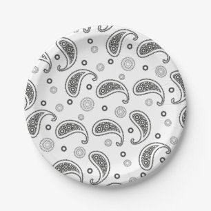 Paisley Black & White-design Papieren Bordje